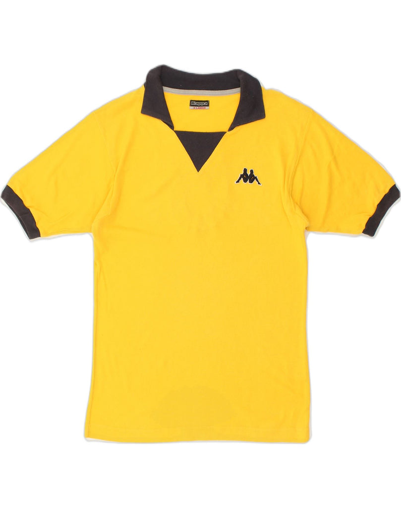 KAPPA Womens Graphic Polo Shirt UK 18 XL Yellow Cotton | Vintage Kappa | Thrift | Second-Hand Kappa | Used Clothing | Messina Hembry 