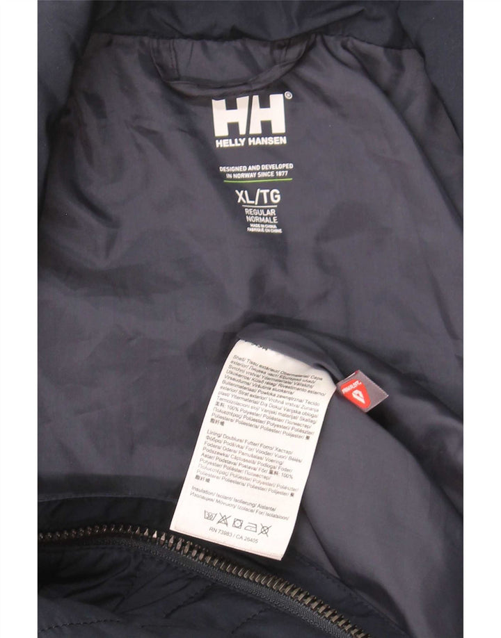 Helly Hansen Mens Graphic Padded Jacket UK 42 XL Navy Blue Polyester