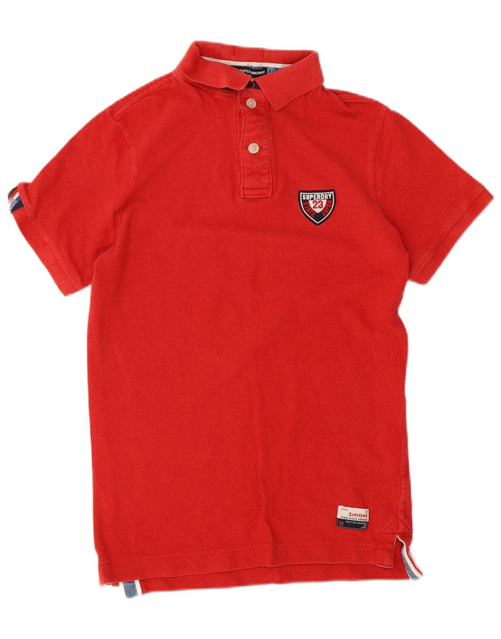 Superdry Mens Graphic Rugby Polo Shirt Small Red Cotton