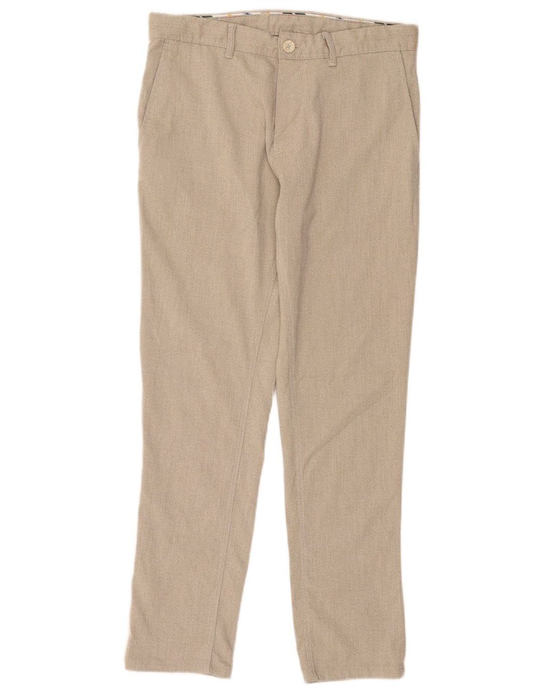 Zara Mens Straight Chino Trousers EU 40 Medium W31 L28 Beige Polyester