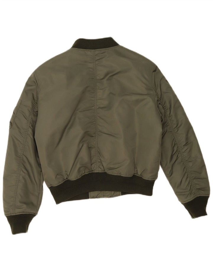 Superdry Womens Oversized MA-1 Flight Jacket UK 10 Small Khaki Colourblock