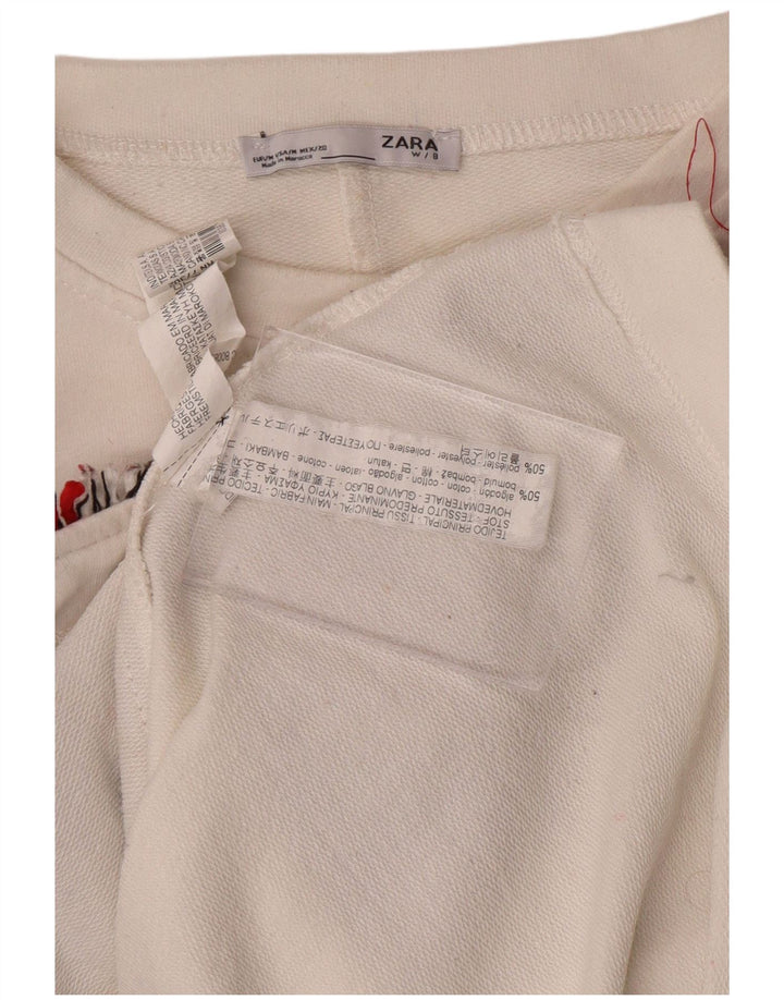ZARA Womens Oversized Sweatshirt Jumper UK 14 Medium White Colourblock