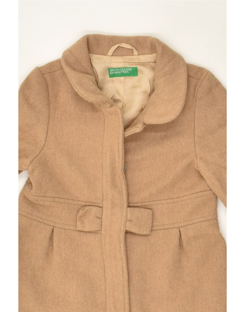 BENETTON Girls Overcoat 3-4 Years 2XS  Beige Wool | Vintage Benetton | Thrift | Second-Hand Benetton | Used Clothing | Messina Hembry 