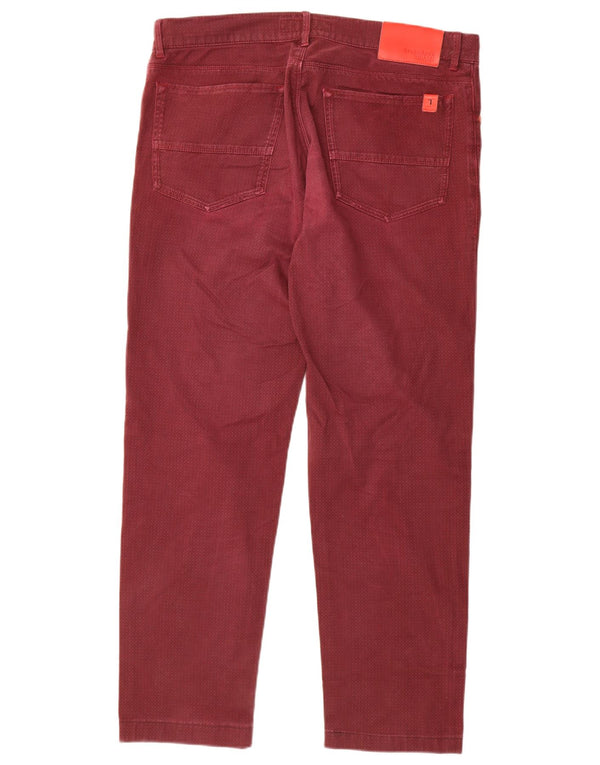 Trussardi Womens Straight Jeans IT 50 XL W36 L30 Burgundy Geometric