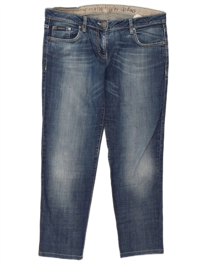 Calvin Klein Womens Straight Jeans W31 L27 Blue Cotton