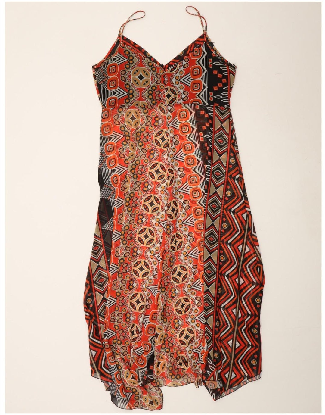SANDRO FERRONE Womens Roma See Through Asymmetrical Dress UK 12 Medium Red Vintage Sandro Ferrone and Second-Hand Sandro Ferrone from Messina Hembry 