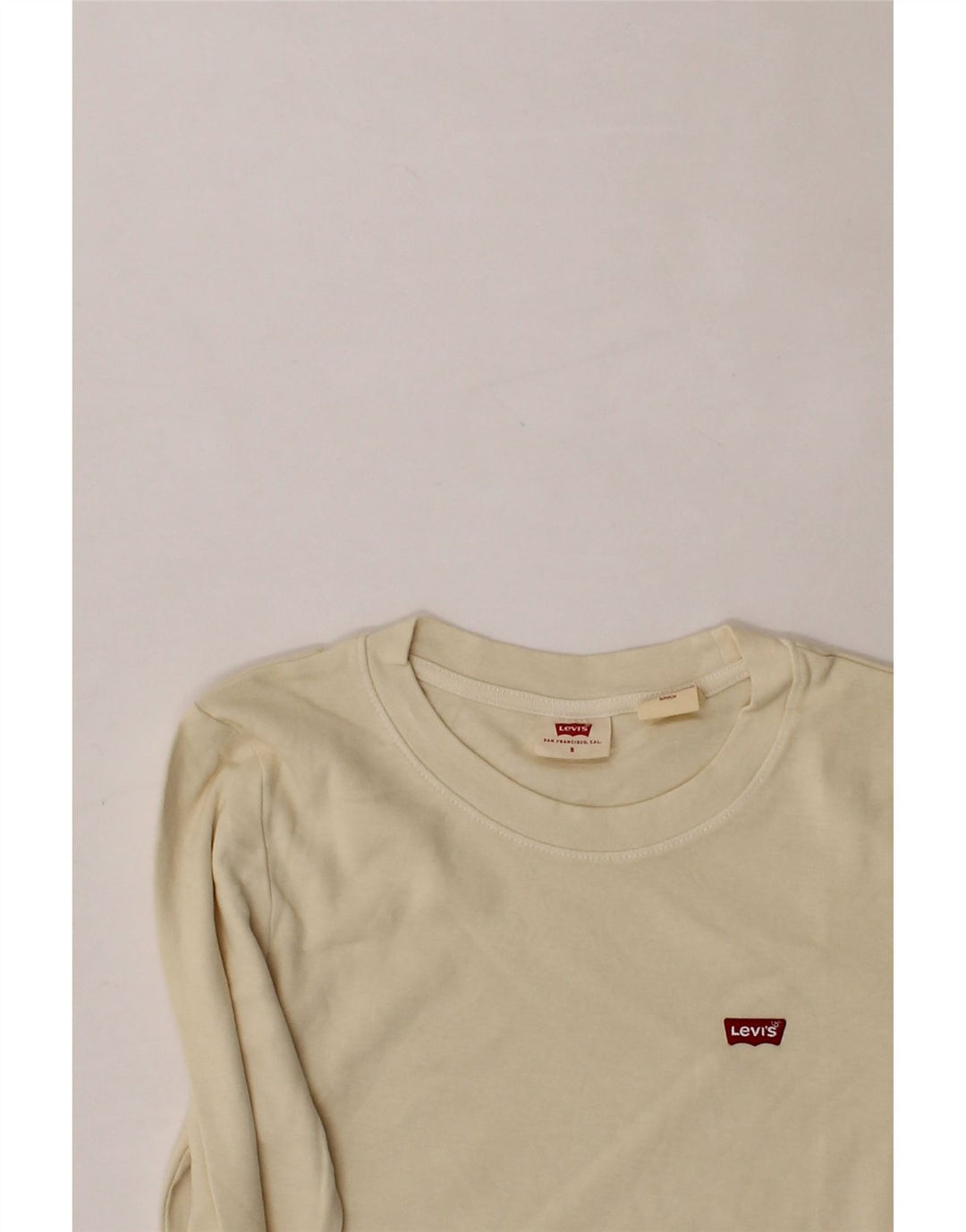 LEVI'S Girls Top Long Sleeve 12-13 Years Small  Off White Cotton Vintage Levi's and Second-Hand Levi's from Messina Hembry 