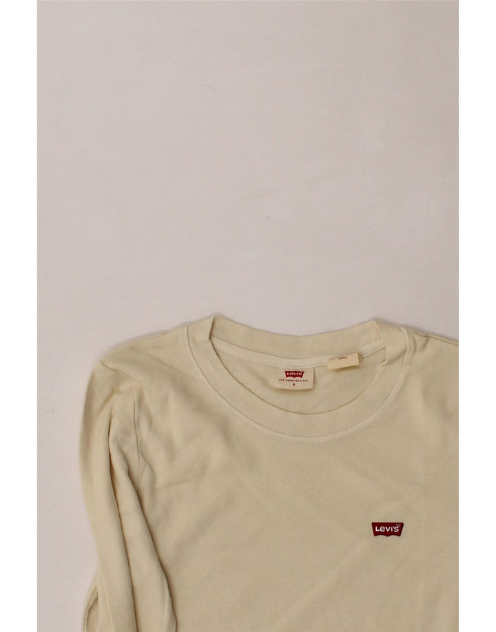 LEVI'S Girls Top Long Sleeve 12-13 Years Small  Off White Cotton Vintage Levi's and Second-Hand Levi's from Messina Hembry 