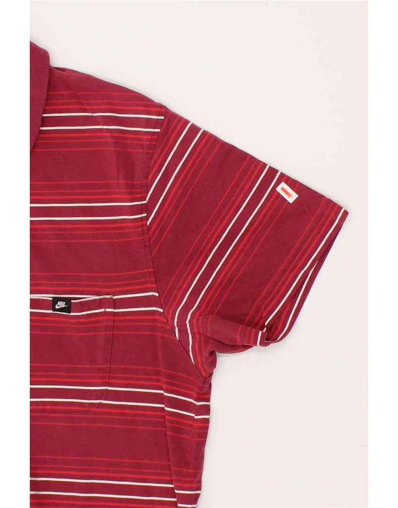 NIKE Mens Polo Shirt XL Maroon Striped | Vintage Nike | Thrift | Second-Hand Nike | Used Clothing | Messina Hembry 