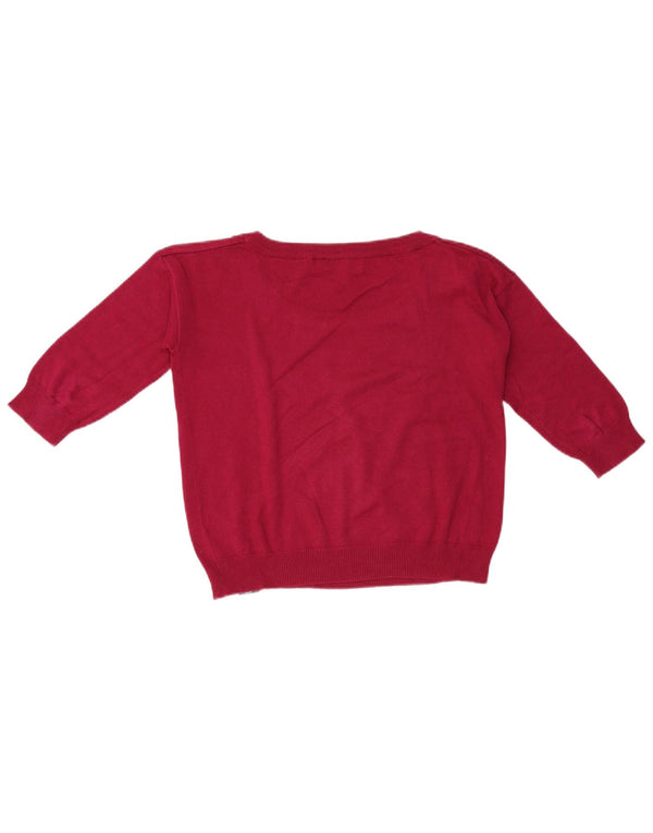 Best Company Womens Crop Boat Neck Jumper Sweater UK 14 Medium Red