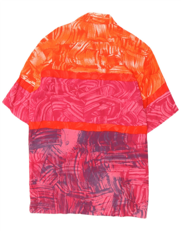 Vintage Mens Short Sleeve Shirt Medium Multicoloured Viscose