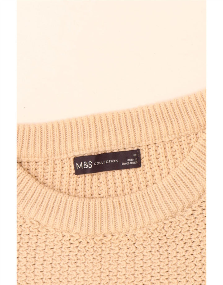 Marks & Spencer Womens Crew Neck Jumper Sweater UK 14 Medium Beige
