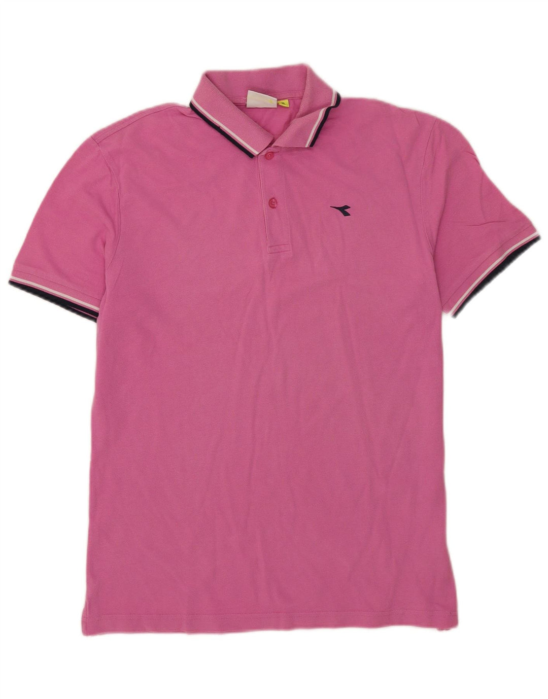 Diadora Mens Polo Shirt XL Pink Striped
