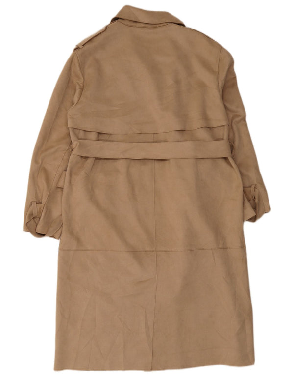 Zara Womens Trench Coat UK 14 Medium Beige Polyester