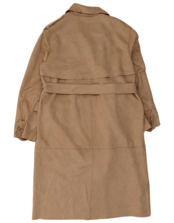 Zara Womens Trench Coat UK 14 Medium Beige Polyester