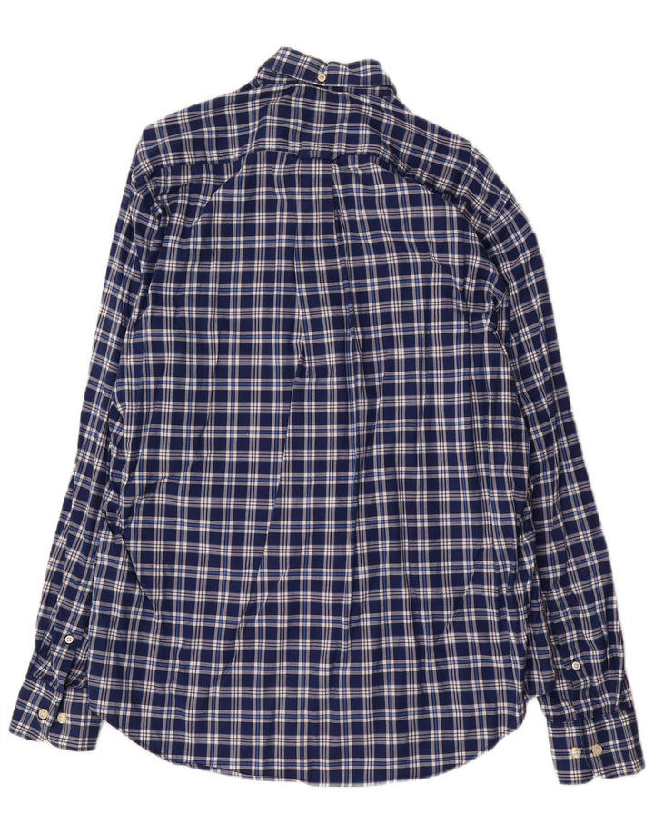 Gant Mens Madison Regular Fit Shirt Large Navy Blue Check Cotton