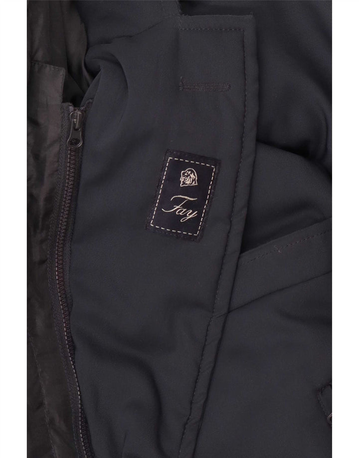 Fay Mens Overcoat UK 38 Medium Navy Blue