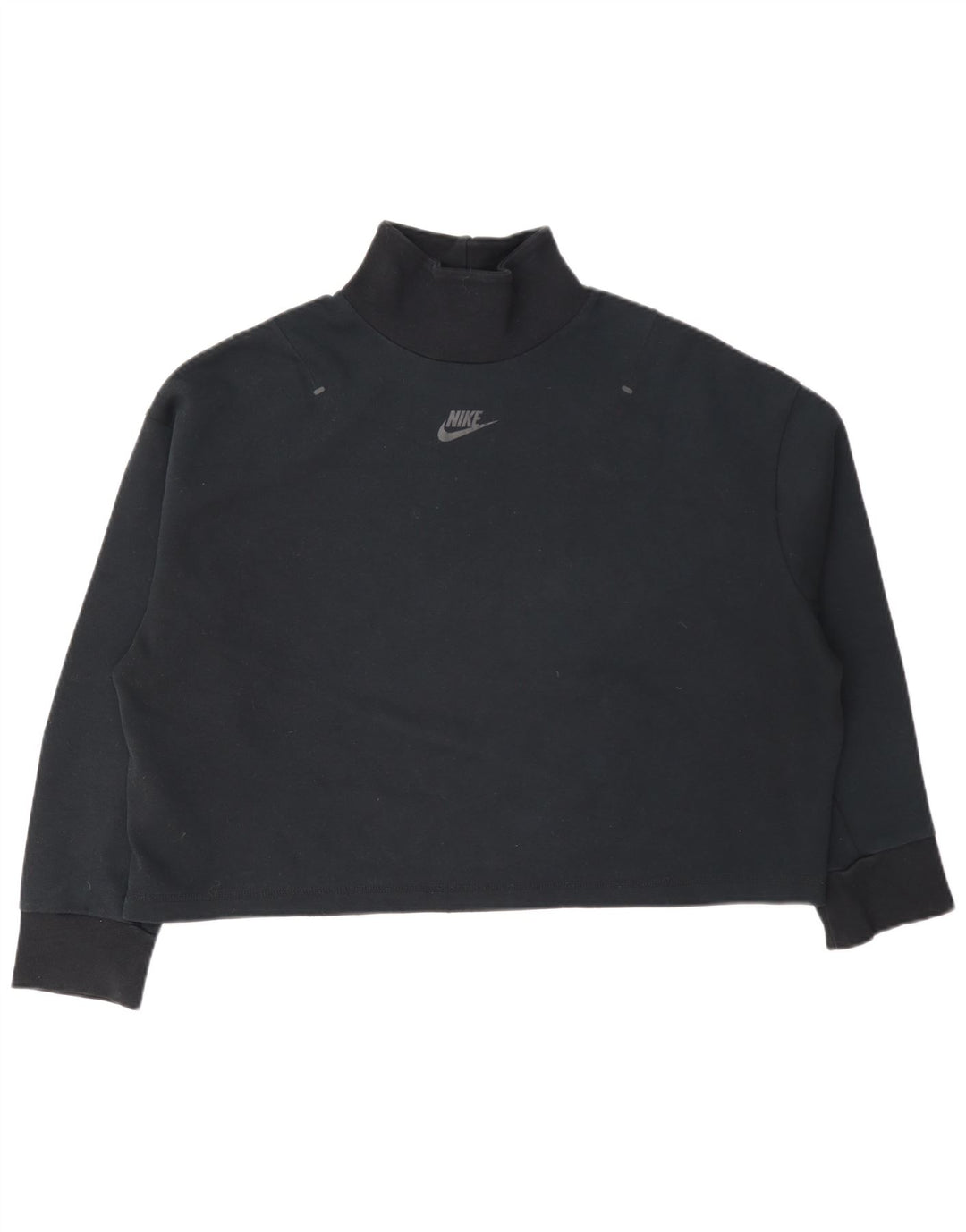 Nike Womens Crop Oversized Sweatshirt Jumper UK 10 Small Navy Blue