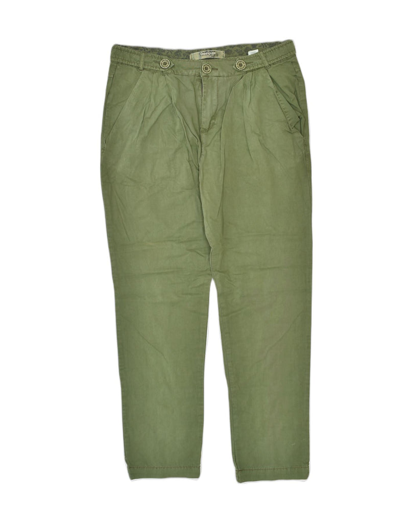 DESIGUAL Mens Pegged Chino Trousers W34 L29 Green Cotton | Vintage Desigual | Thrift | Second-Hand Desigual | Used Clothing | Messina Hembry 