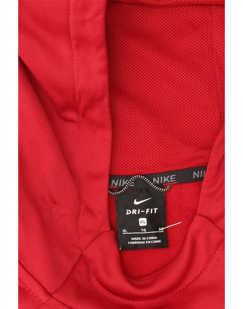 NIKE Womens Dri Fit Graphic Hoodie Jumper UK 18 XL Red Polyester Vintage Nike and Second-Hand Nike from Messina Hembry 