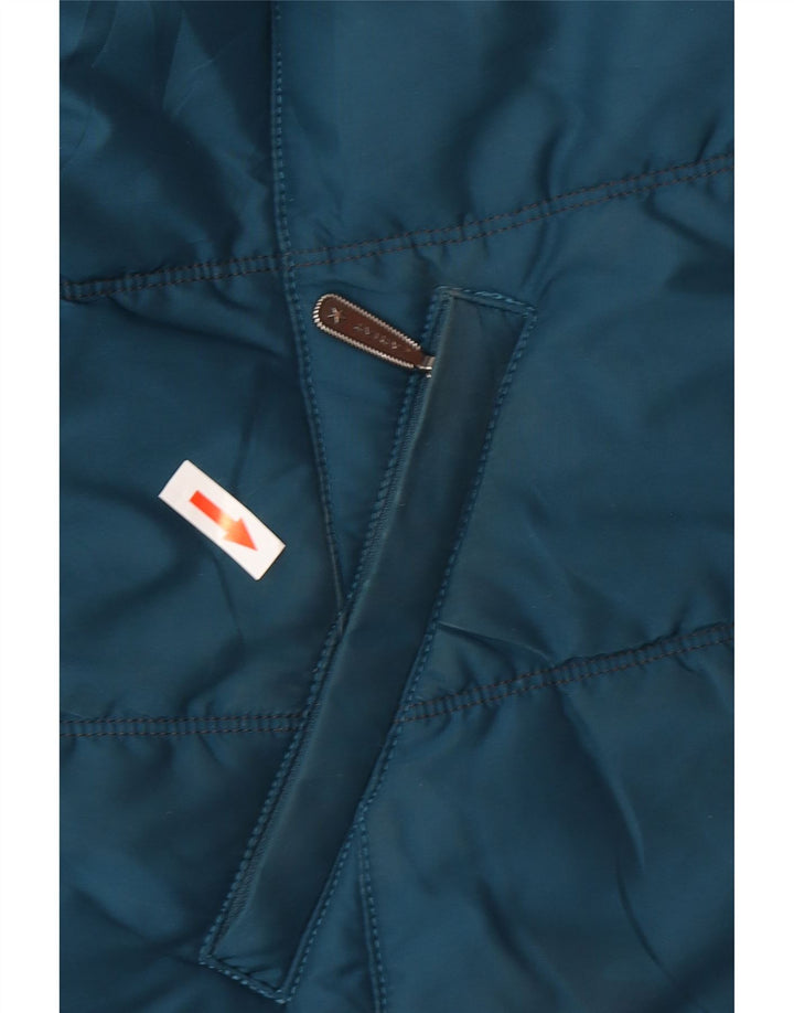 Ariat Womens Hooded Padded Jacket UK 14 Medium Blue Polyester