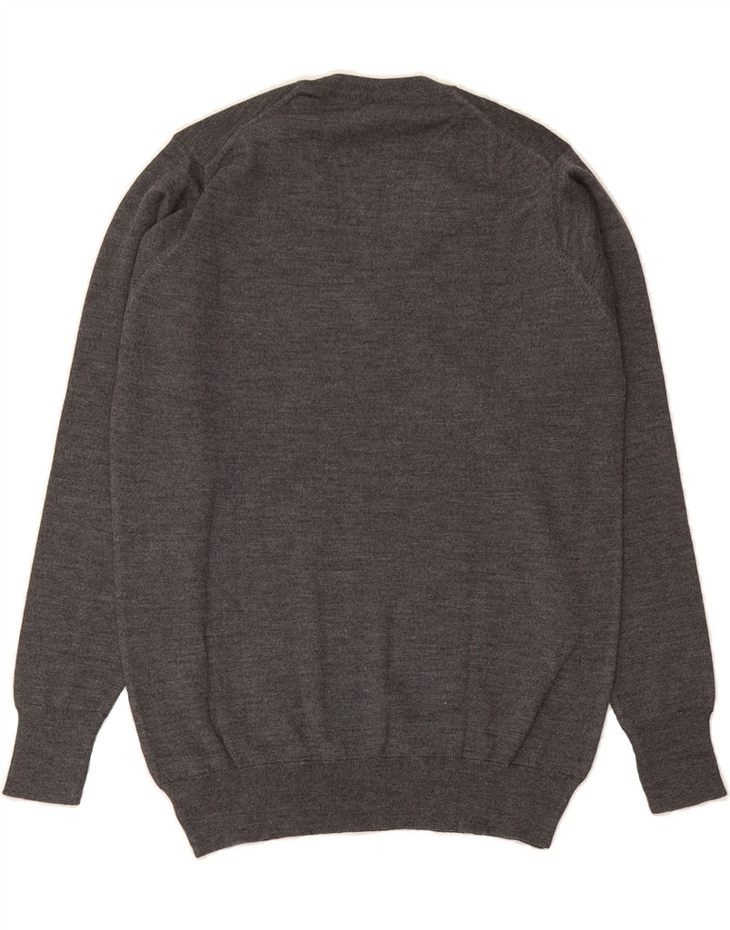 VITTORIA Womens V-Neck Jumper Sweater UK 14 Medium Grey Wool Vintage VITTORIA and Second-Hand VITTORIA from Messina Hembry 