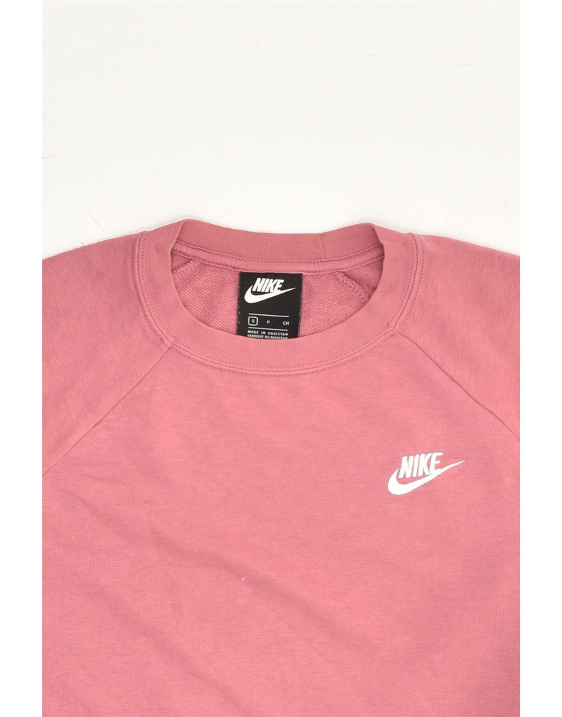 NIKE Womens Sweatshirt Jumper UK 8 Small Pink Cotton | Vintage Nike | Thrift | Second-Hand Nike | Used Clothing | Messina Hembry 