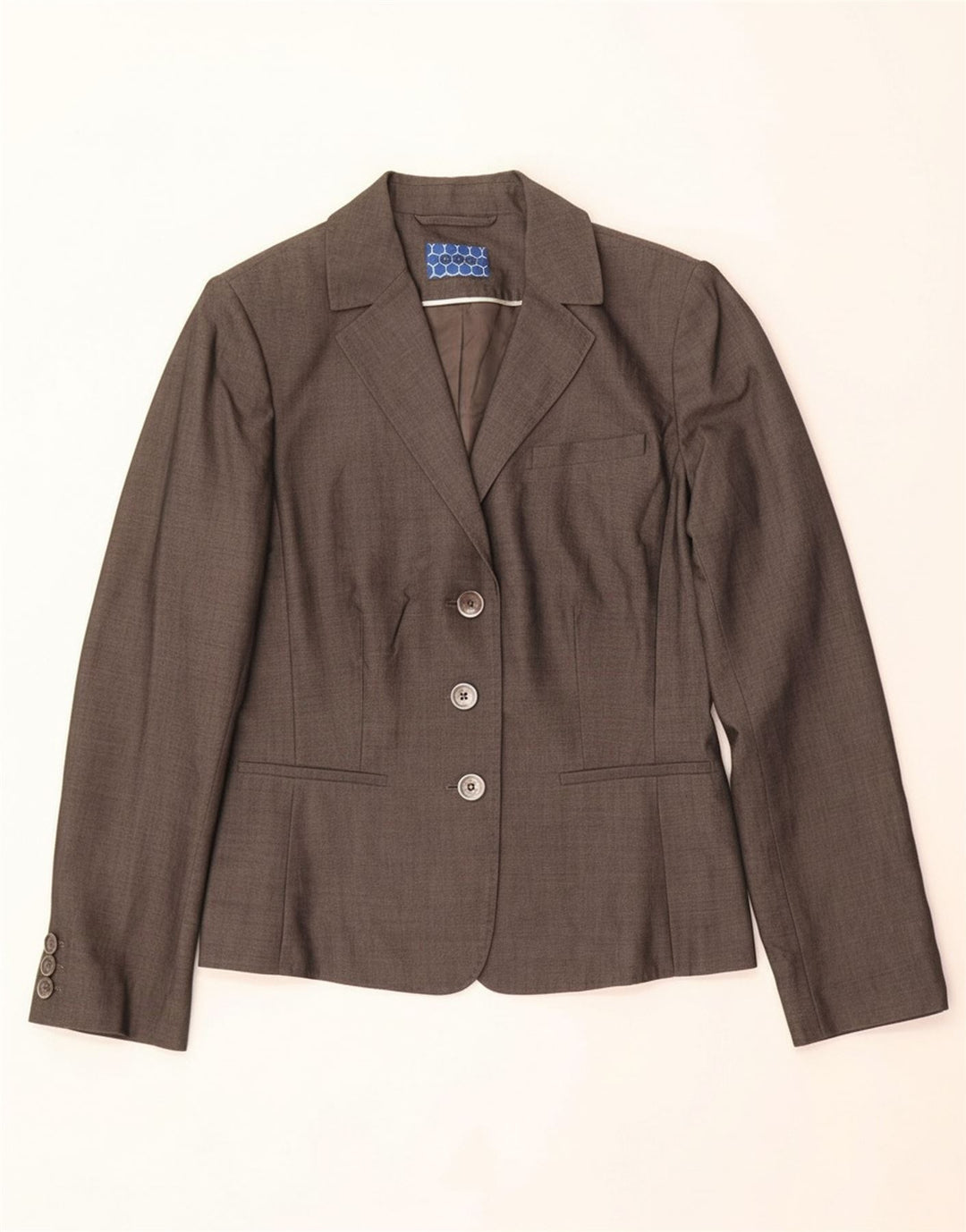 HOBBS Womens 3 Button Blazer Jacket UK 12 Medium Grey Viscose