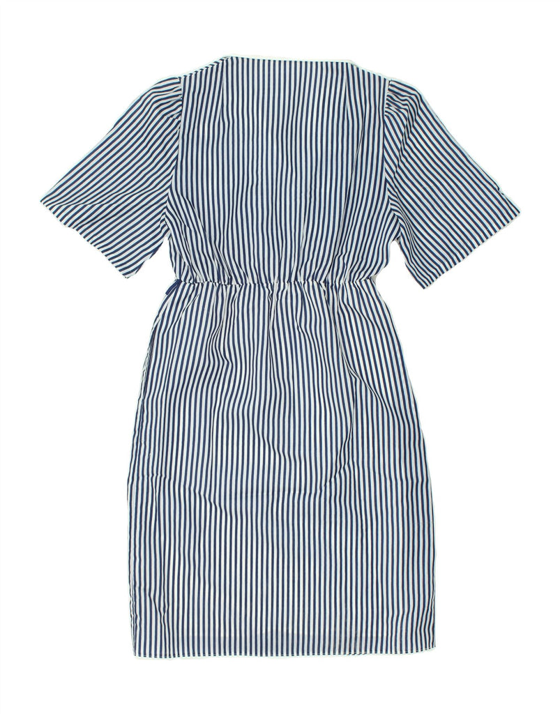 VINTAGE Womens Pullover Shirt Dress UK 16 Large Blue Striped Vintage Vintage and Second-Hand Vintage from Messina Hembry 