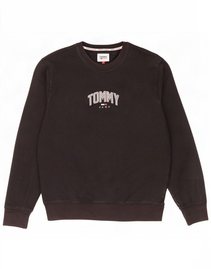 Tommy Hilfiger Mens Graphic Sweatshirt Jumper Medium Black Cotton