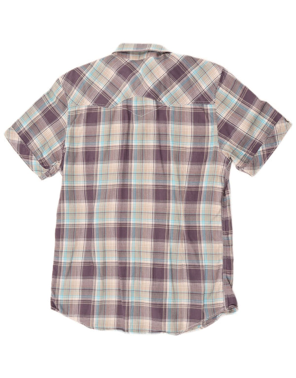 Levi's Mens Short Sleeve Shirt Medium Purple Check Cotton