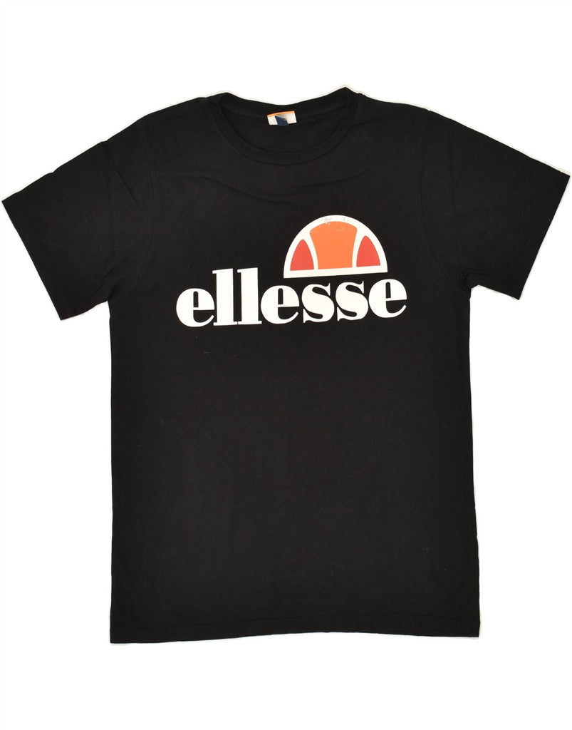 ELLESSE Mens Graphic T-Shirt Top Small Black Cotton | Vintage Ellesse | Thrift | Second-Hand Ellesse | Used Clothing | Messina Hembry 