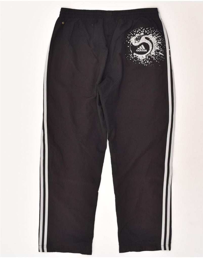 ADIDAS Mens Graphic Tracksuit Trousers Medium Black | Vintage Adidas | Thrift | Second-Hand Adidas | Used Clothing | Messina Hembry 