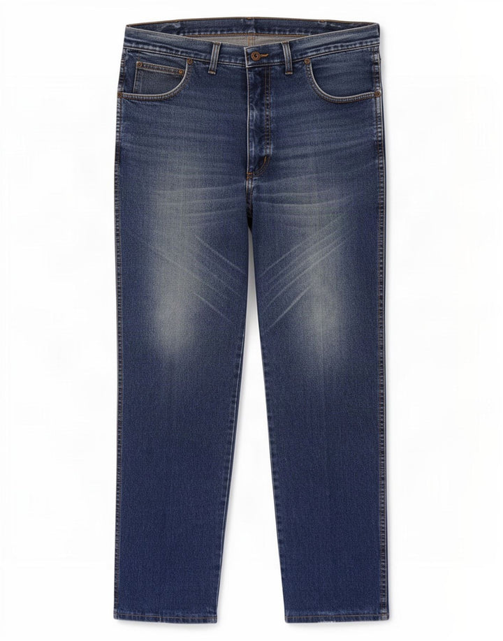 Wrangler Mens Ohio Straight Jeans W38 L32 Blue Cotton