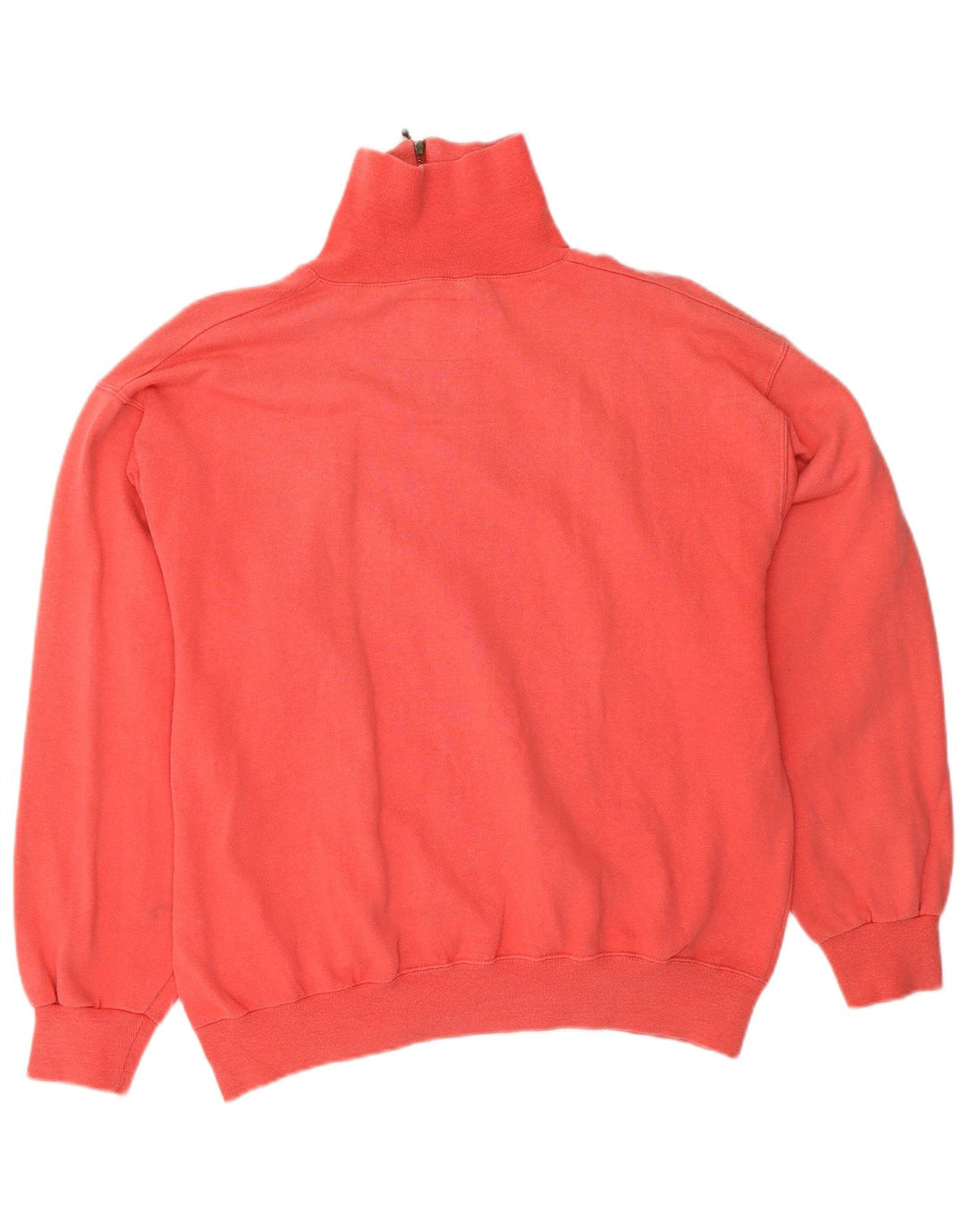 CHAMPION Womens Zip Neck Sweatshirt Jumper UK 14 Medium Red Cotton