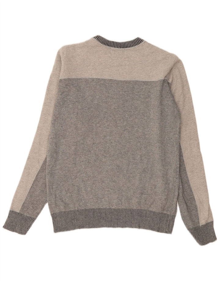 Sergio Tacchini Mens Crew Neck Jumper Sweater Medium Grey Colourblock