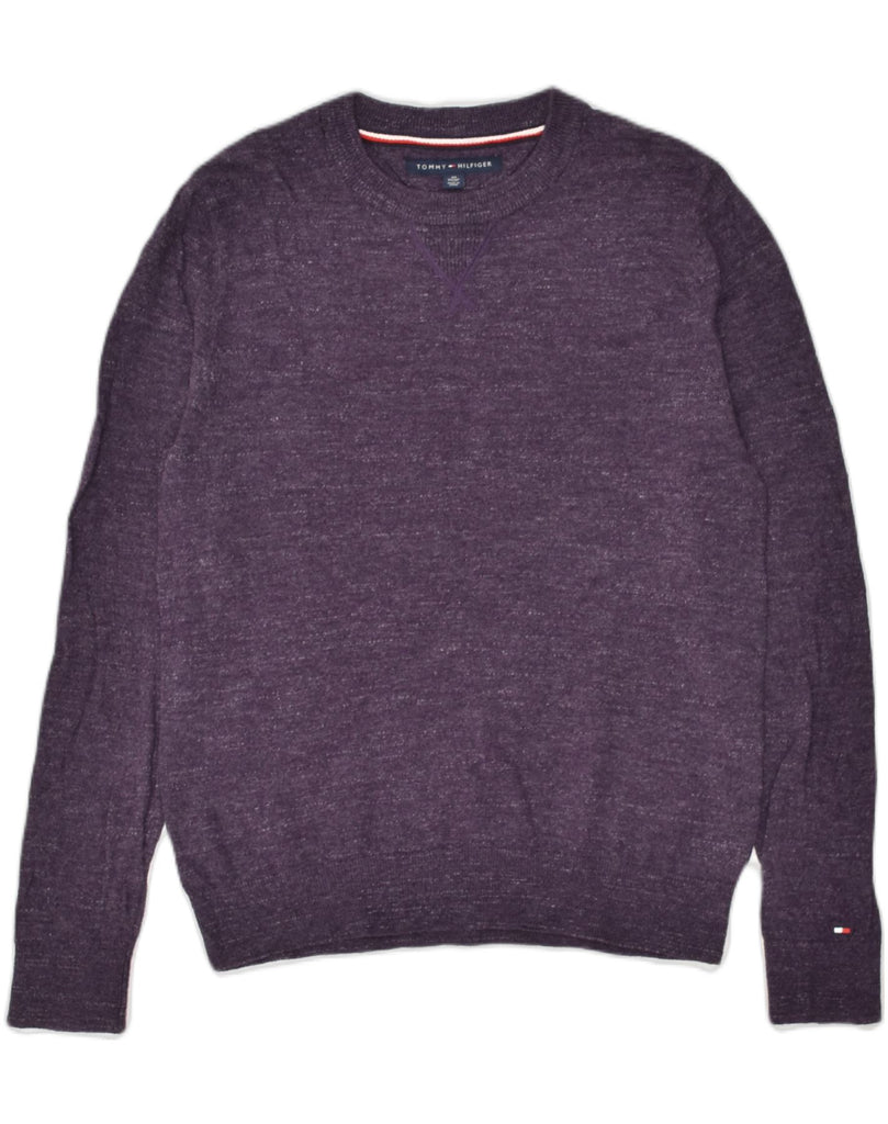 TOMMY HILFIGER Mens Crew Neck Jumper Sweater XS Purple | Vintage Tommy Hilfiger | Thrift | Second-Hand Tommy Hilfiger | Used Clothing | Messina Hembry 