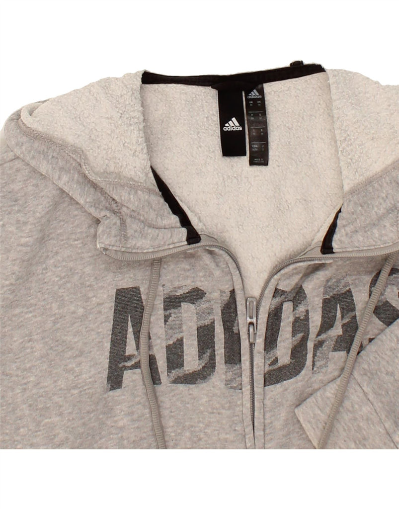 ADIDAS Mens Graphic Zip Hoodie Sweater Medium Grey Polyester Vintage Adidas and Second-Hand Adidas from Messina Hembry 
