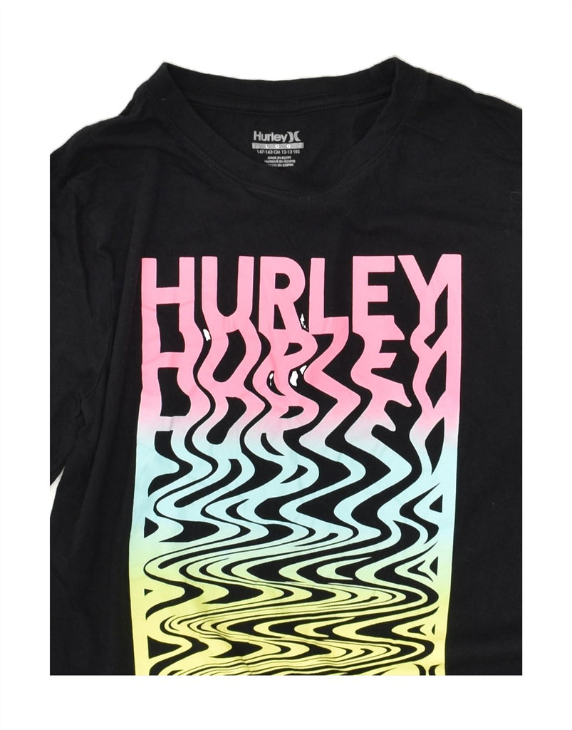 HURLEY Girls Graphic T-Shirt Top 12-13 Years Large  Black Cotton | Vintage Hurley | Thrift | Second-Hand Hurley | Used Clothing | Messina Hembry 