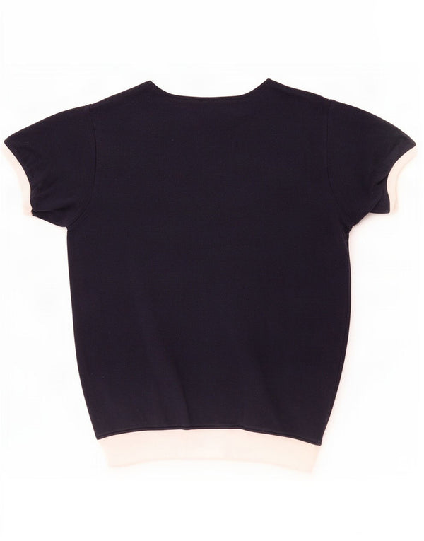 Jack Wills Womens Boat Neck Jumper Sweater UK 6 XS Navy Blue Colourblock