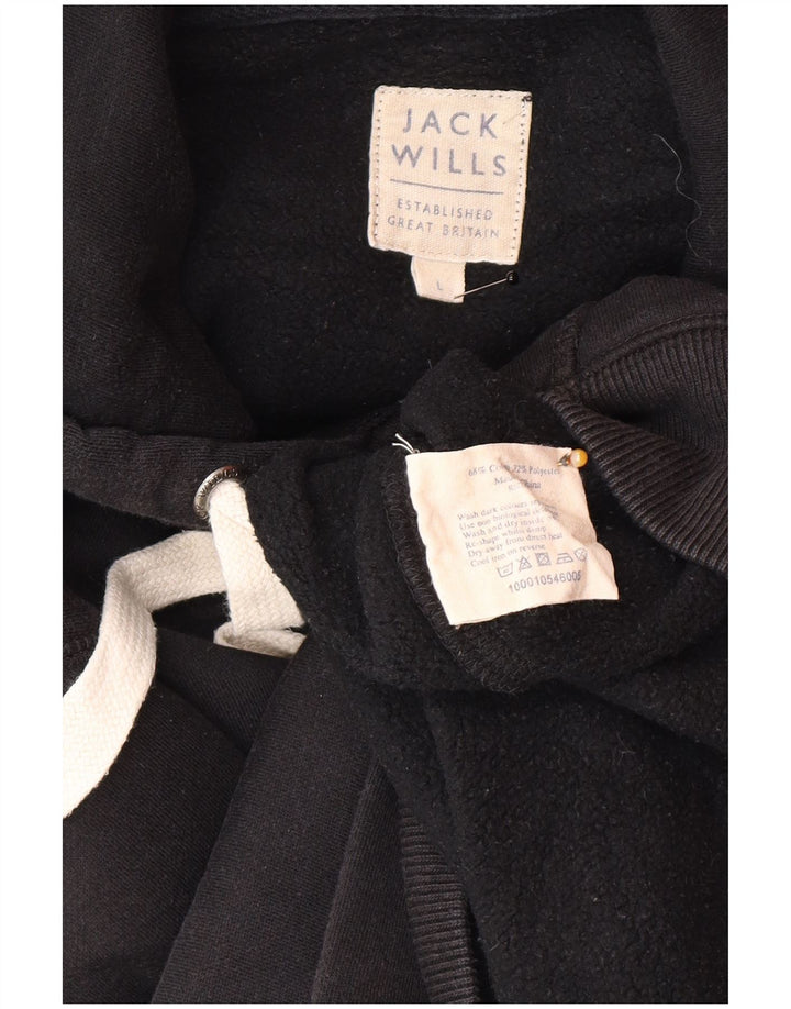 Jack Wills Mens Hoodie Jumper Large Black Cotton