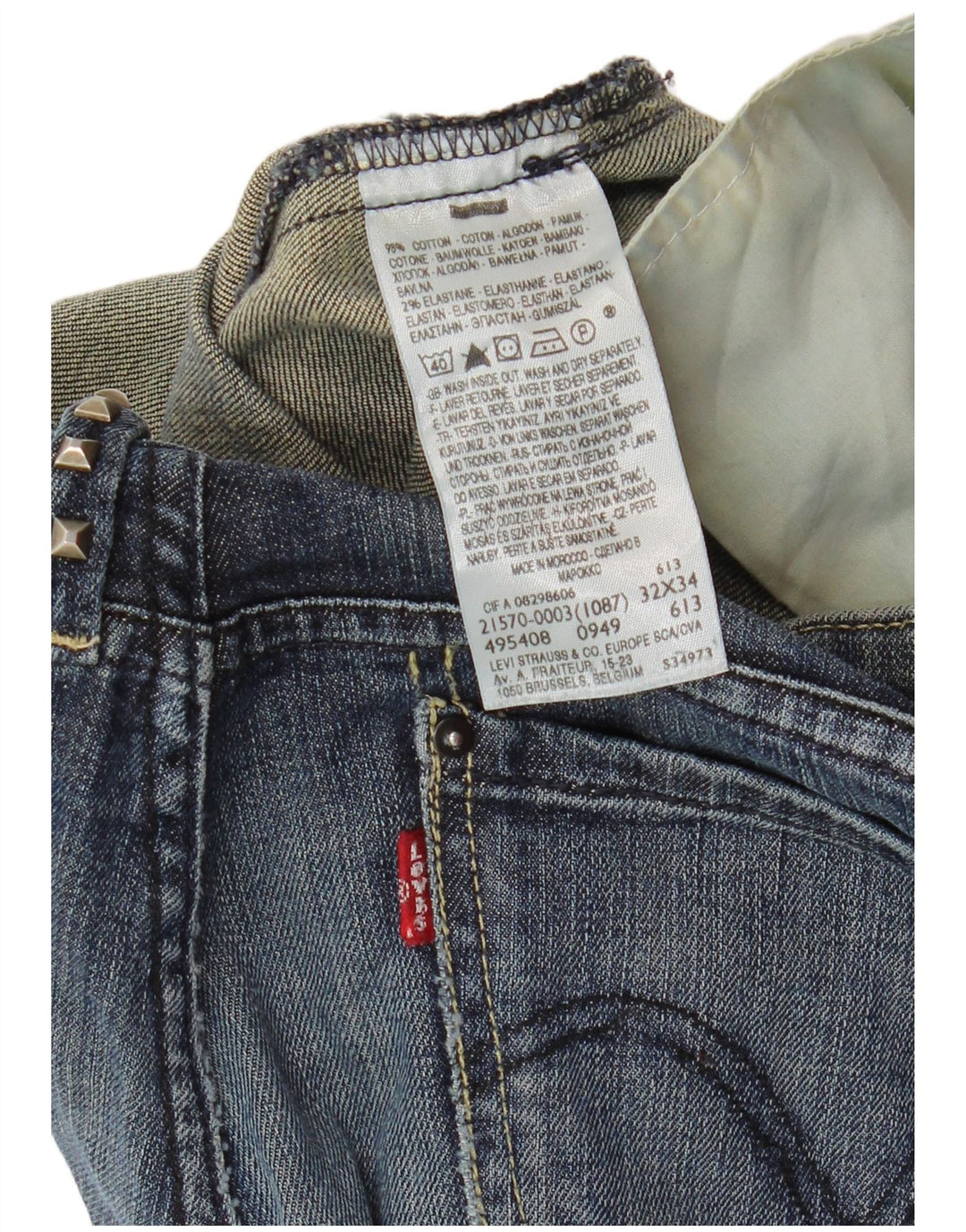Levi's Womens Straight Jeans W32 L30 Blue Cotton