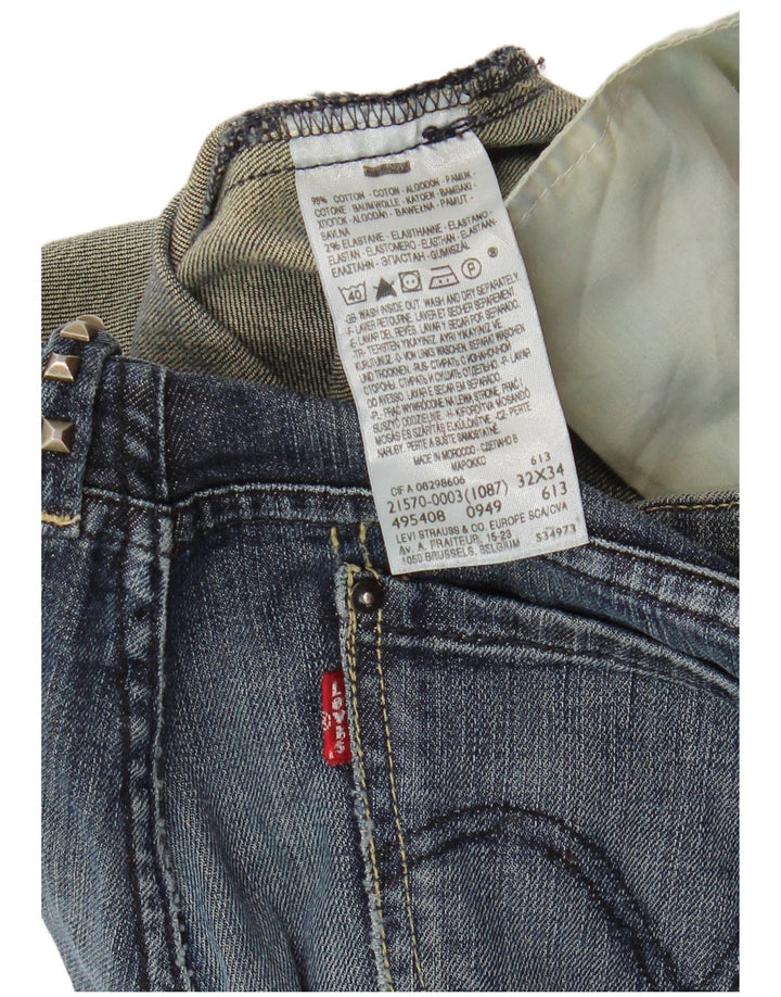 Levi's Womens Straight Jeans W32 L30 Blue Cotton