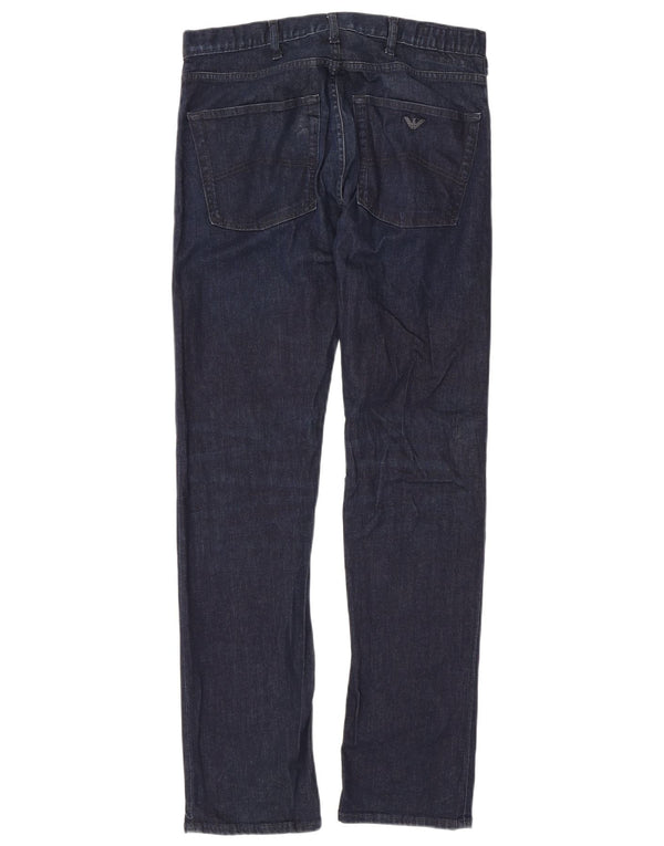 Emporio Armani Mens Slim Jeans W31 L32 Navy Blue Cotton