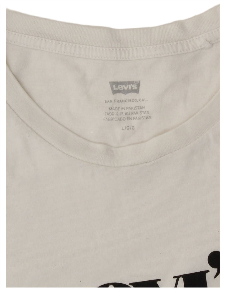 Levi's Womens Graphic T-Shirt Top UK 16 Large White