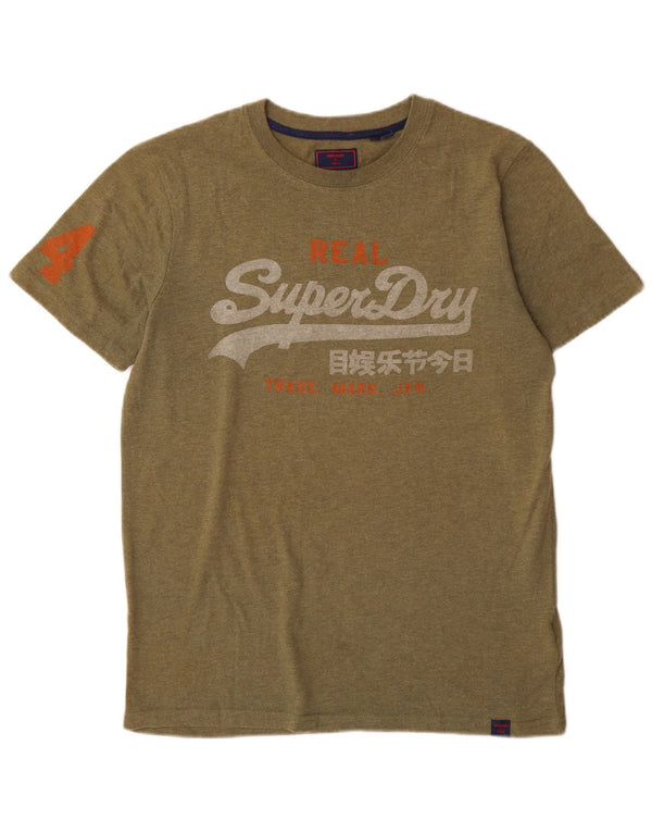 Superdry Mens Graphic T-Shirt Top Medium Khaki Cotton