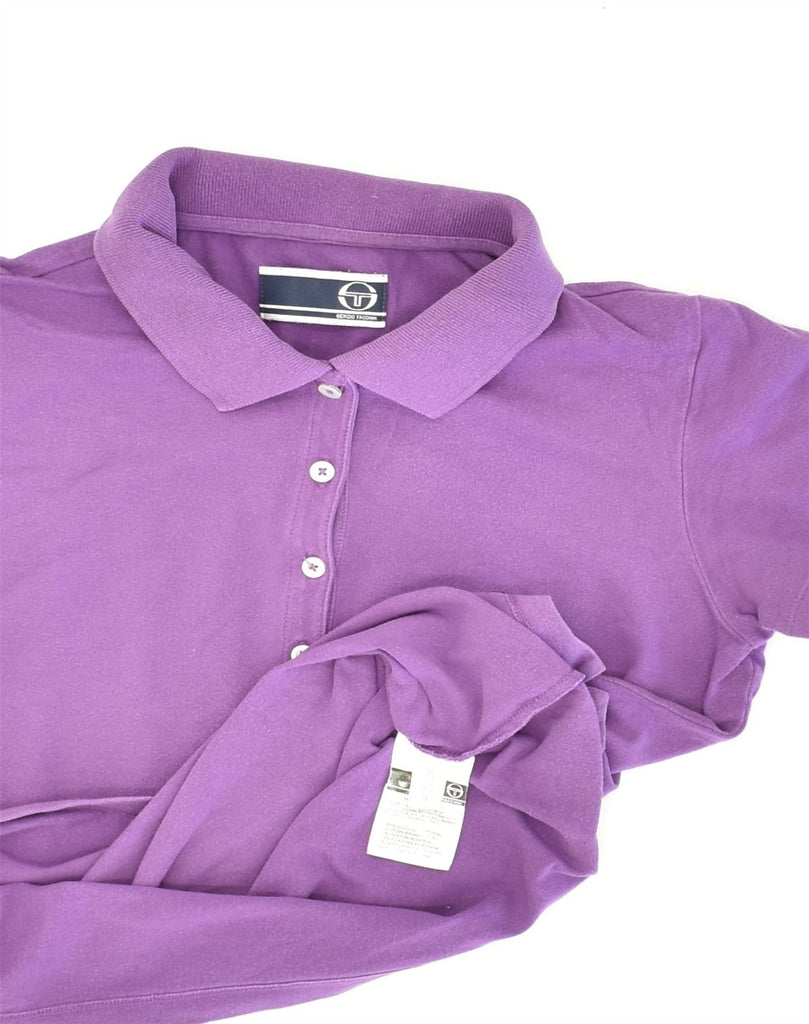 SERGIO TACCHINI Womens Polo Shirt UK 8 Small Purple Cotton | Vintage Sergio Tacchini | Thrift | Second-Hand Sergio Tacchini | Used Clothing | Messina Hembry 