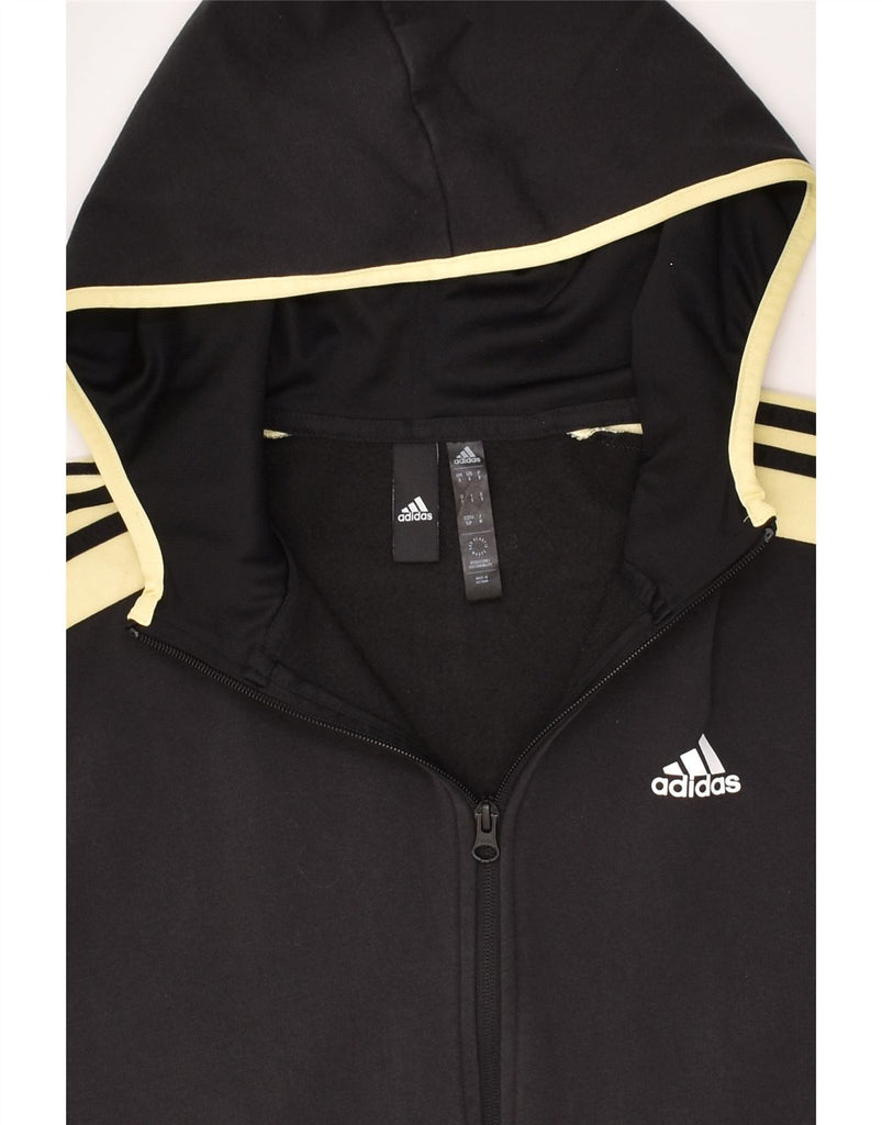 ADIDAS Mens Zip Hoodie Sweater Small Black Cotton | Vintage Adidas | Thrift | Second-Hand Adidas | Used Clothing | Messina Hembry 