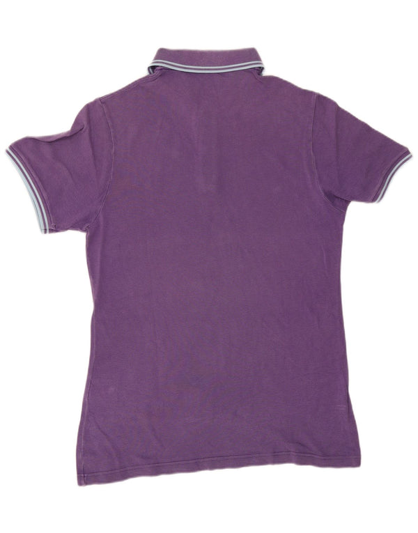 FRED PERRY Mens Polo Shirt Medium Purple Striped Cotton