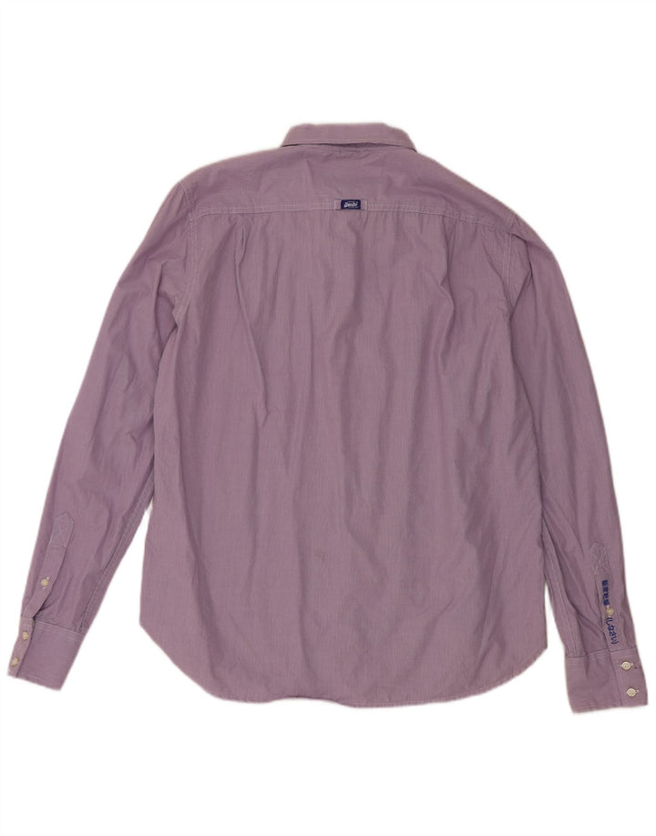 Superdry Mens Shirt 2XL Purple Check Cotton